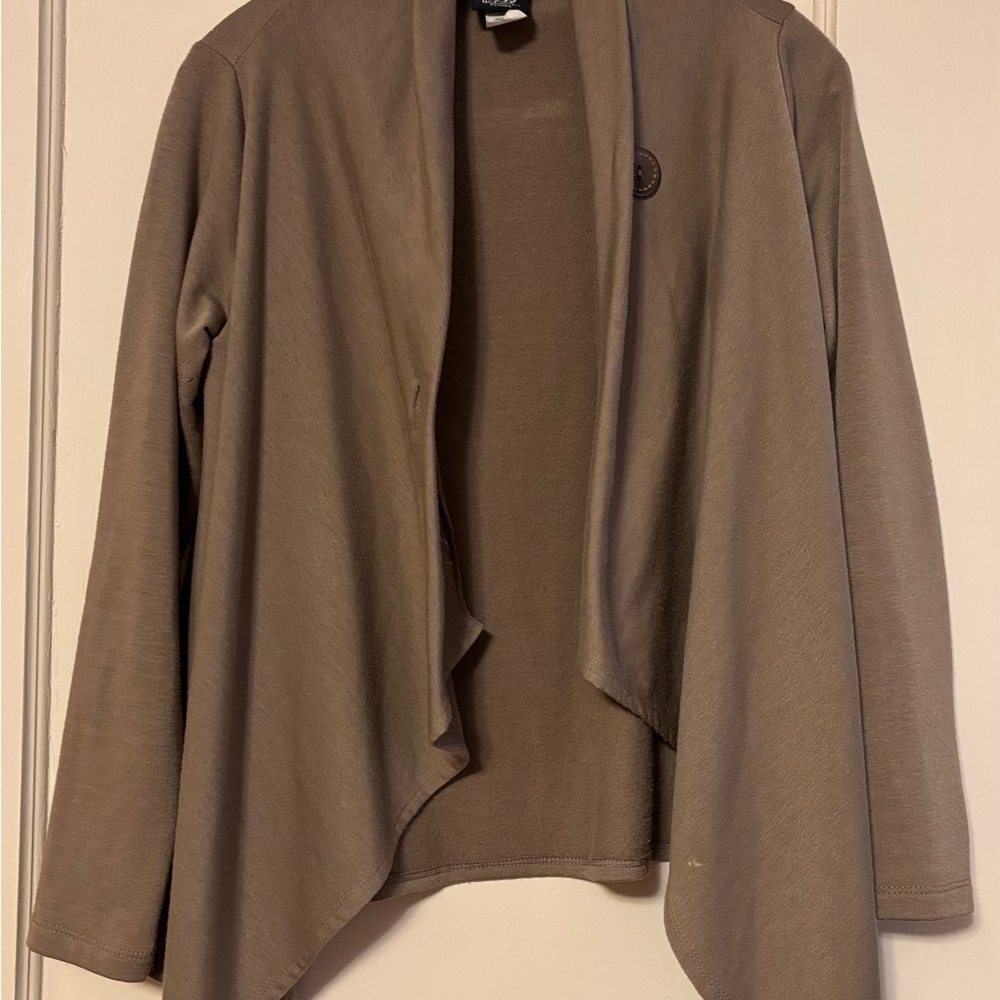 Stylish Tan Open-Front Cardigan